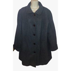 Stephanie Mathews Dark Gray Wool Coat Jacket A Line Size 16 Large